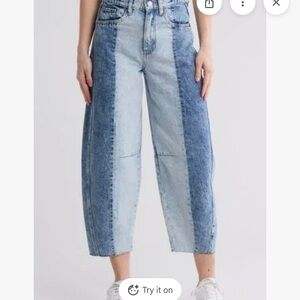 Blank NYC Two-Tone Barrel Jeans